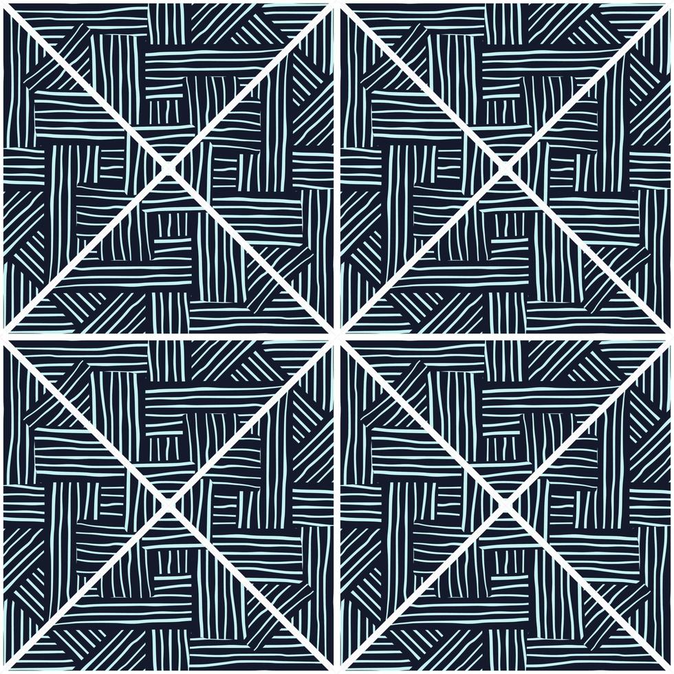 Tribal lines mosaic seamless pattern. Creative stripes vintage ornament. Abstract geometric ethnic tile. vector