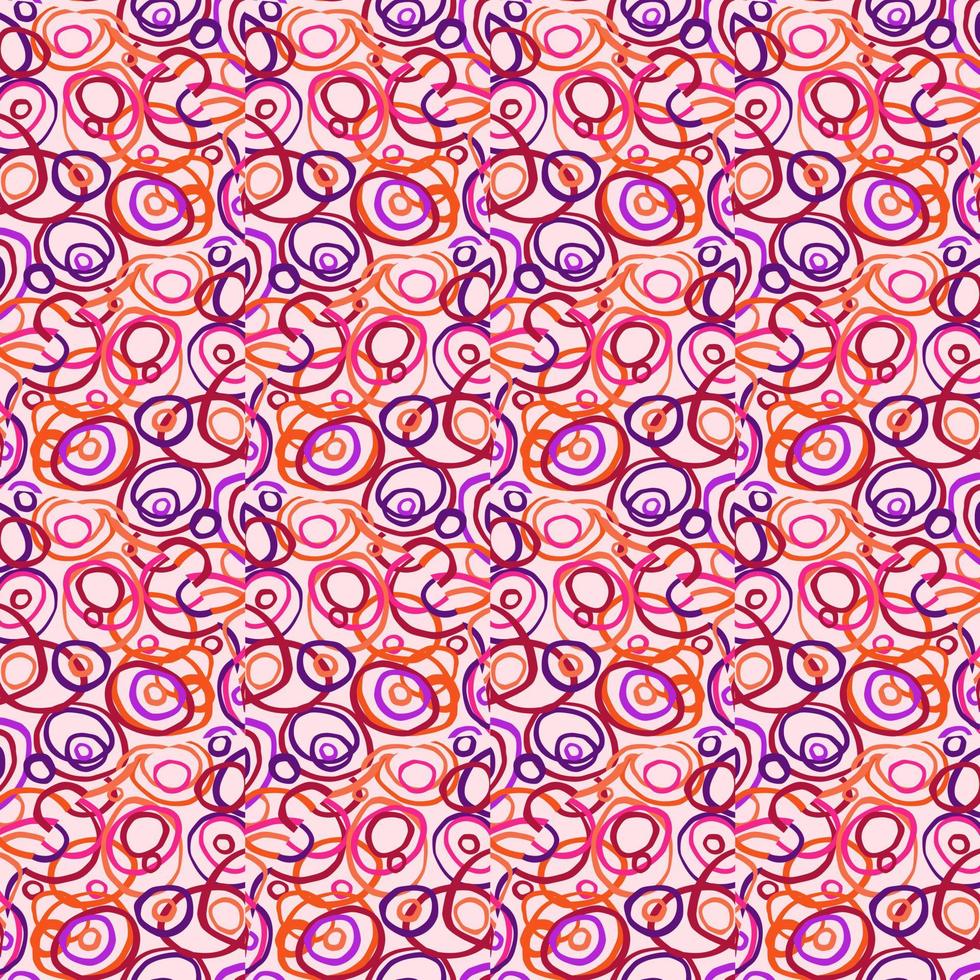 Decorative kaleidoscope mosaic ornament. Circle shapes seamless pattern. Doodle style. vector