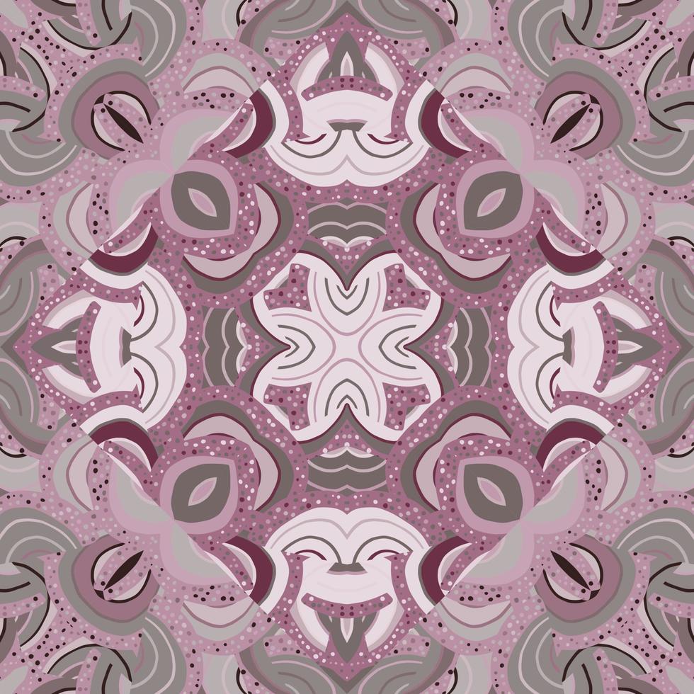 Kaleidoscope geometric seamless pattern. Decorative mosaic ornament vector