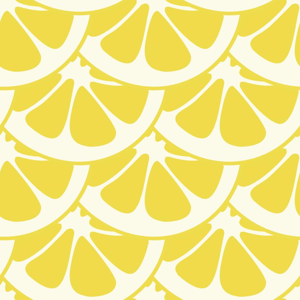 Seamless lemon slices pattern vector. Lemon slices on table handdrawn pattern. vector