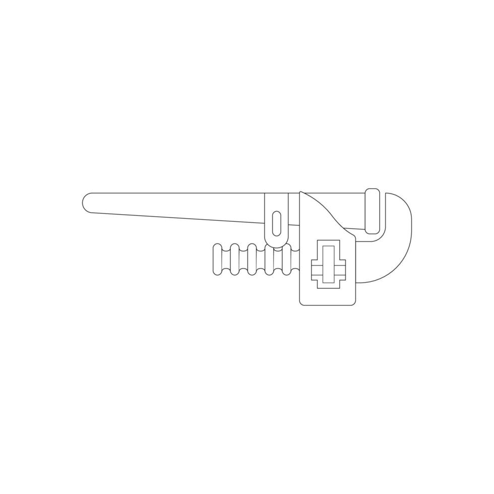 Expanding key icon on white backdrop. Outline simple vector illustration. Isolated object.
