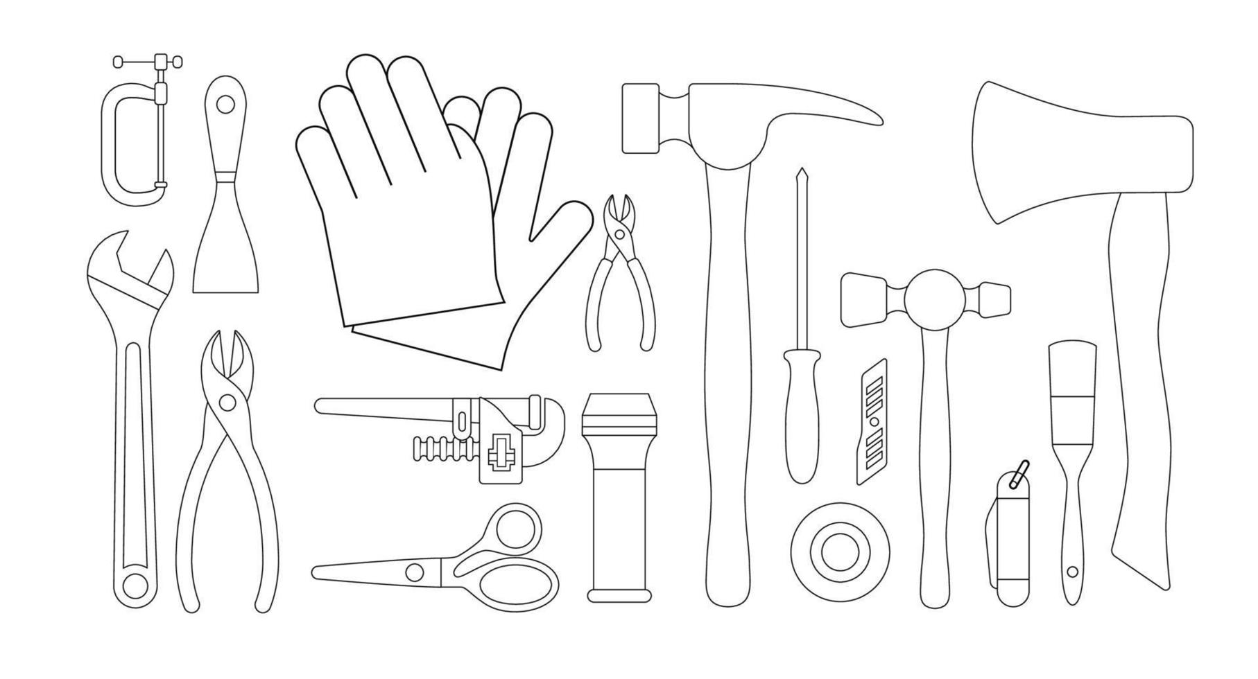 Set of tools vector illustration. Infrastructure and Construction hand