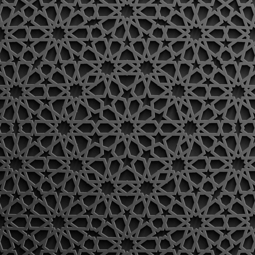 Black islamic pattern vector. Islamic ornament vector, persian motiff. vector
