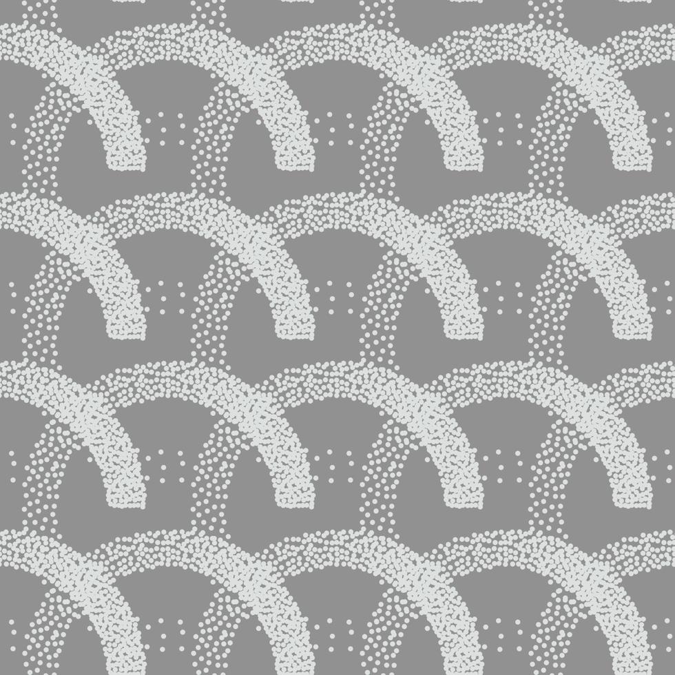 Stipple seamless pattern in retro style on grey background. Vector stipple texture can be used for fabric design.