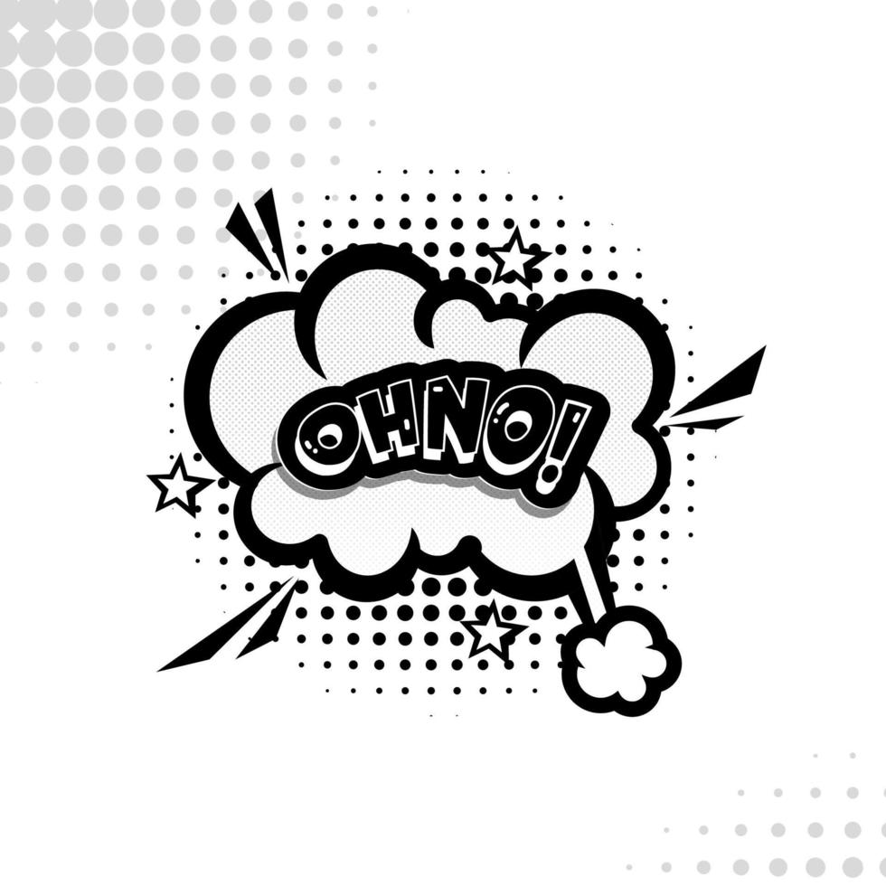 Comic Speech Bubble Splash with black and white ohno writing vector