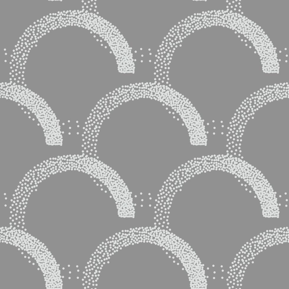 Stipple seamless pattern in retro style on grey background. Vector stipple texture can be used for fabric design.