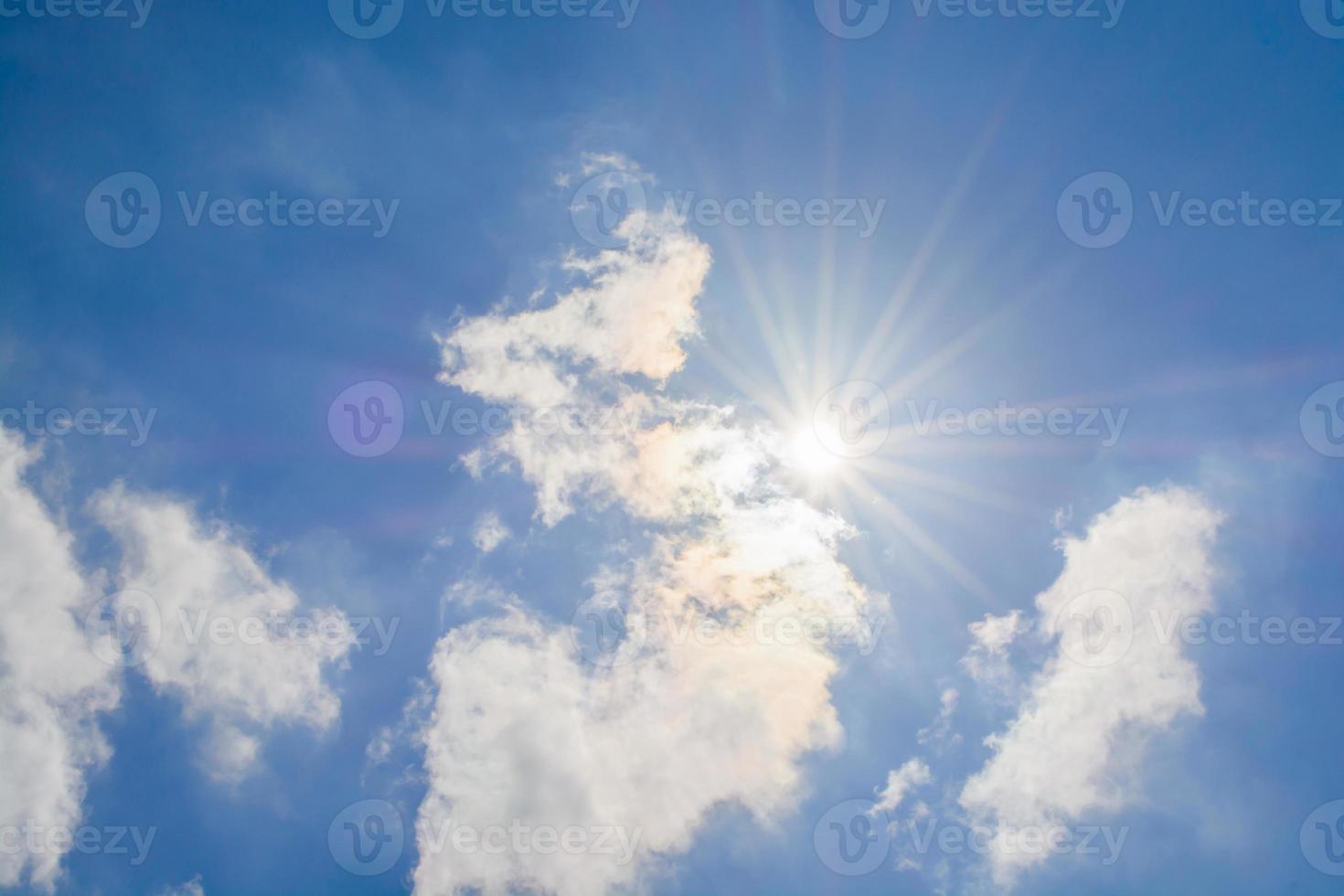 clouds white soft in the vast blue sky photo