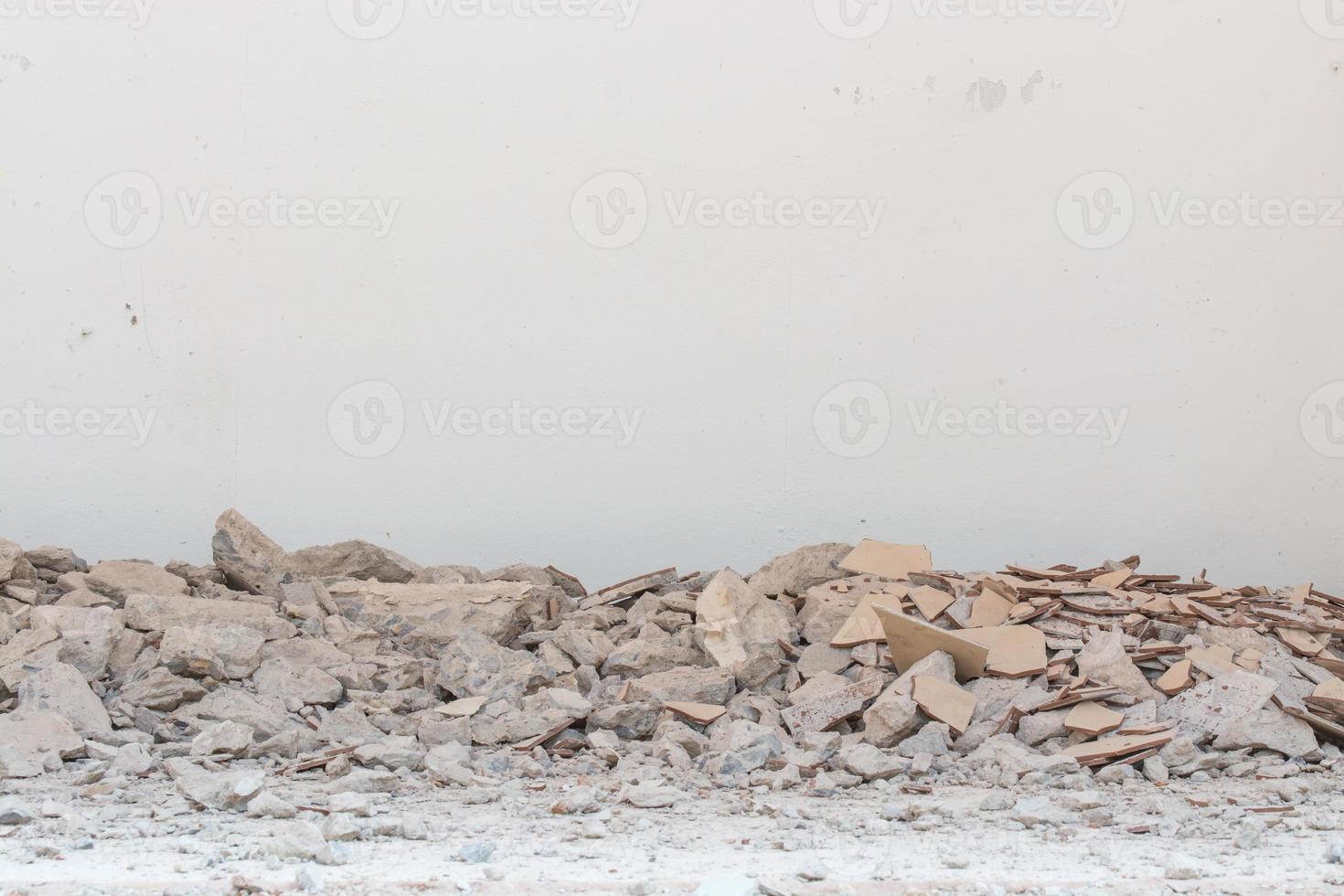 Concrete demolished on construction sites photo