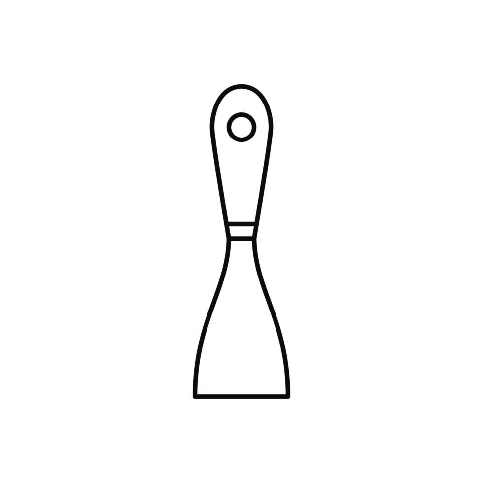 Scraper icon in line art style. Spatula vector illustration.