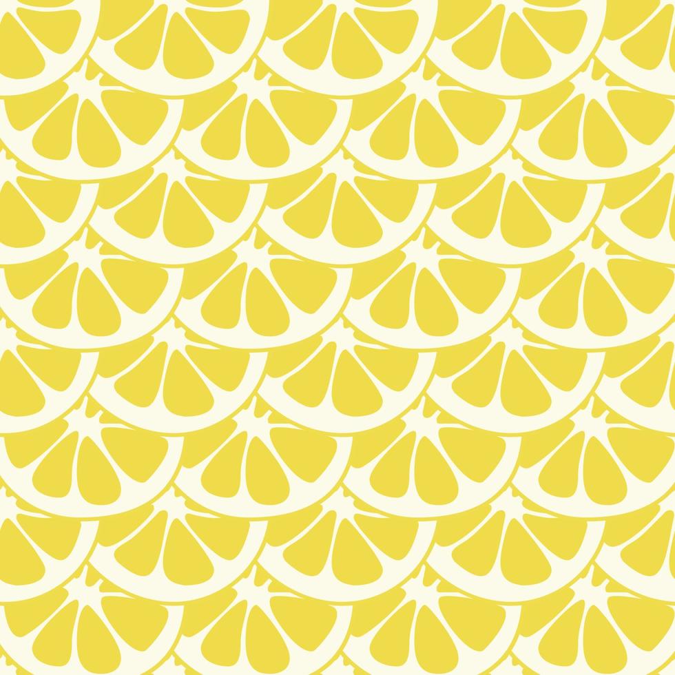 Seamless lemon slices pattern vector. Lemon slices on table handdrawn pattern. vector