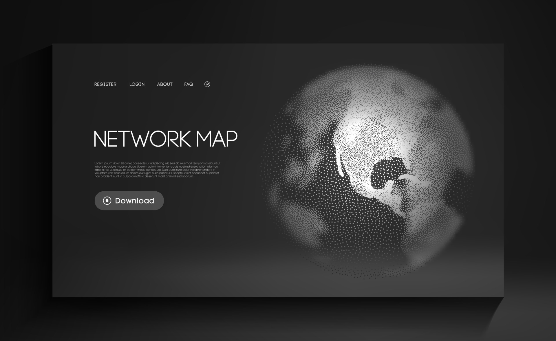 Network Map World Globe Vector. Digital Earth Technology background