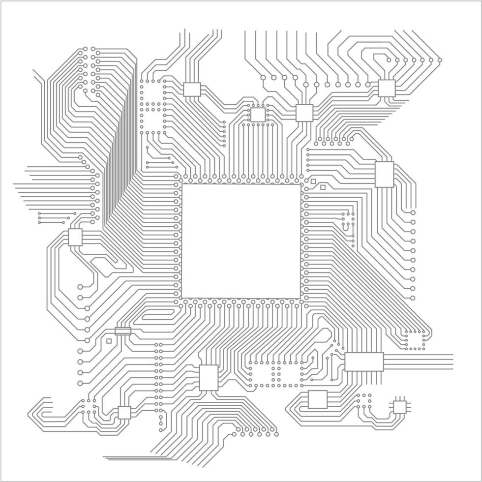 Circuit board vector illustration. Vector electronic circuit high tech illustration. Electronics and robotics programming.
