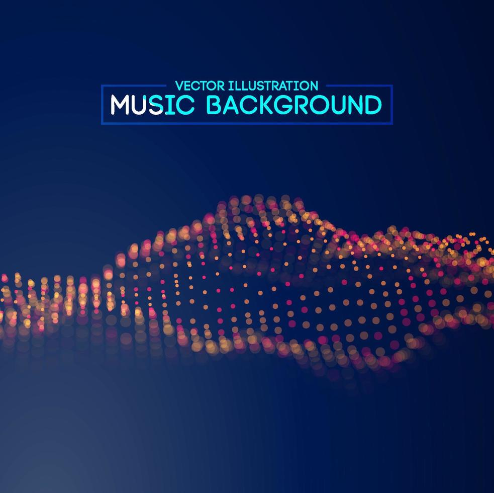 Music wave blue background. Futuristic technology sound wave. EPS 10 vector