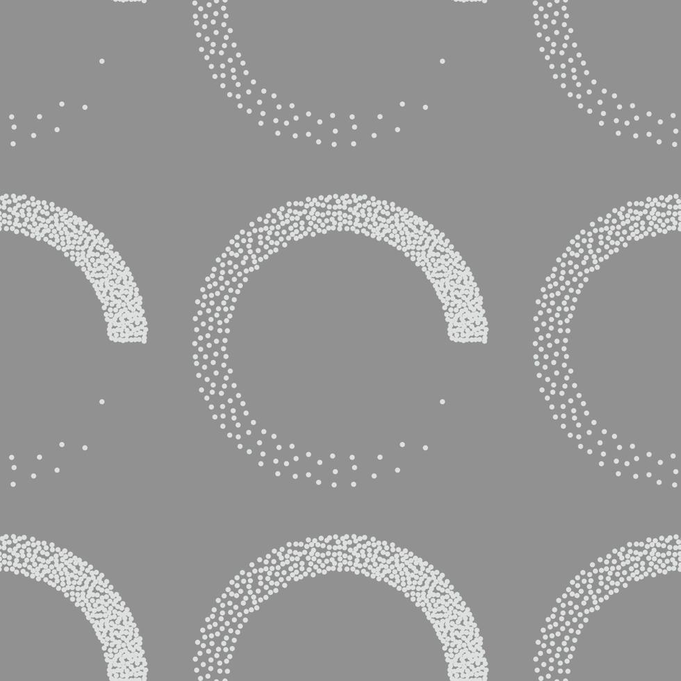 Stipple seamless pattern in retro style on grey background. Vector stipple texture can be used for fabric design.