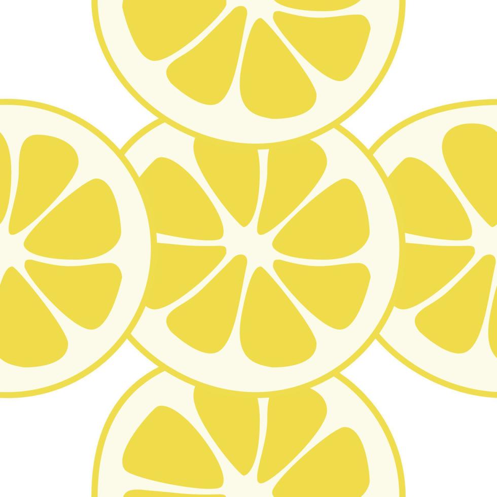 Seamless lemon slices pattern vector. Lemon slices on table handdrawn pattern. vector