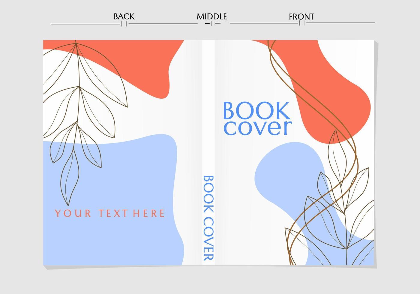book Covers with minimal design. aesthetic boho background and hand drawn leaves. for annual report, Placards, Posters, booklet. vector illustration