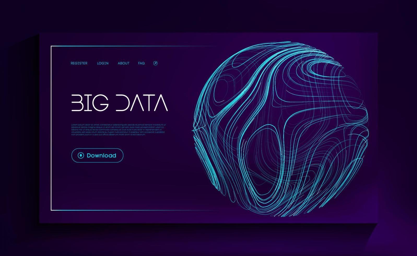 Abstract sphere energy field. Blue sphere shield on blue background. Data protect digital illustration. Technology barrier blue background. Wave flow data secure vector. vector