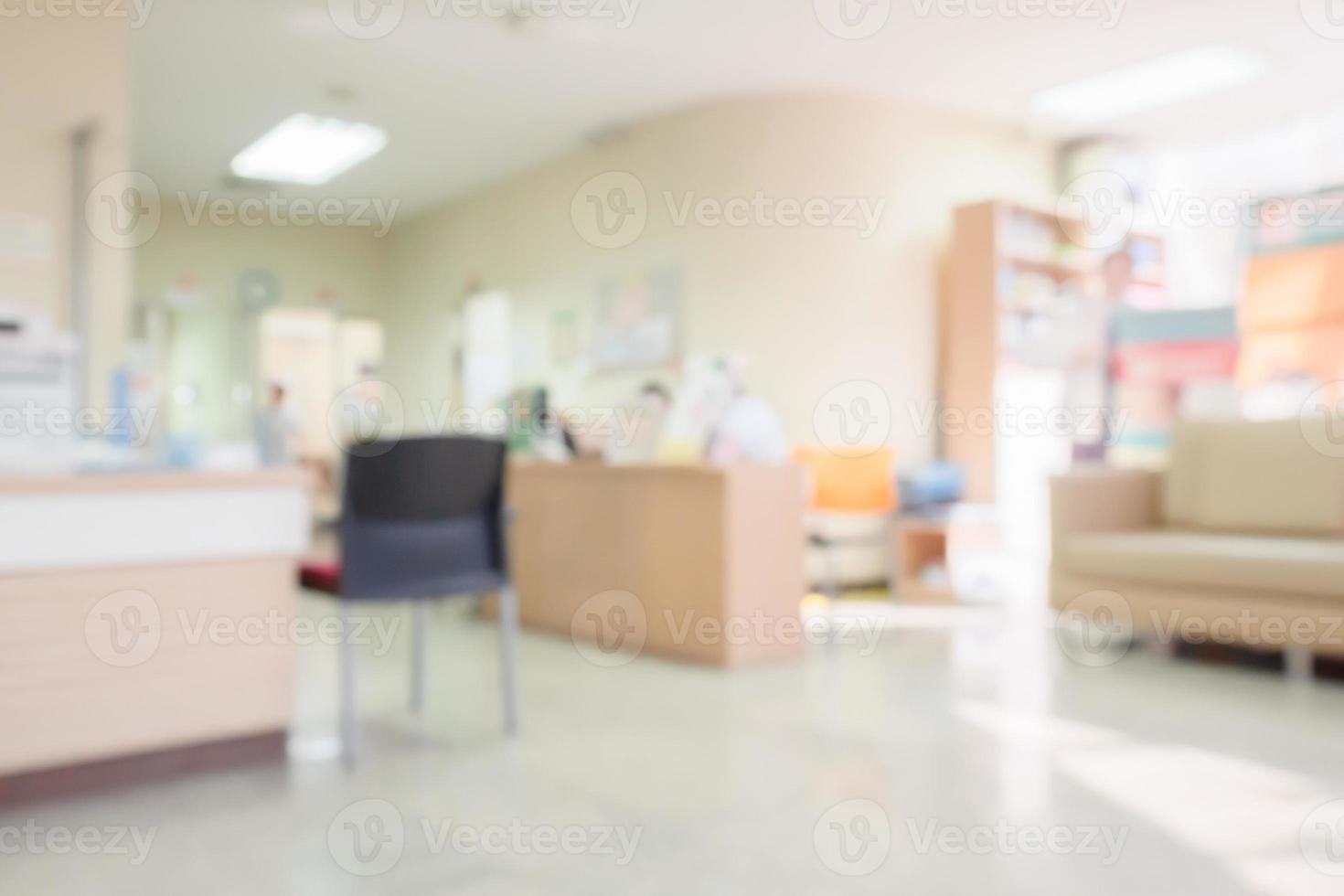 Abstract blur hospital clinic medical interior background photo