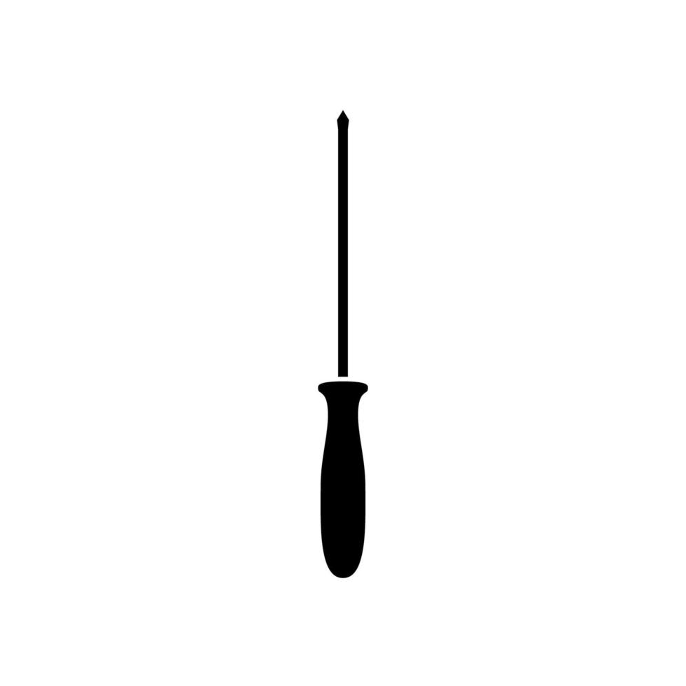 Screwdriver icon on white backdrop. Outline simple vector illustration. Isolated object.