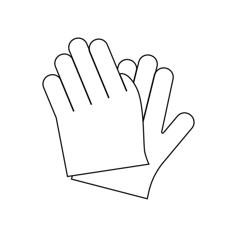 Work gloves icon line art isolated on white background. Vector illustration.