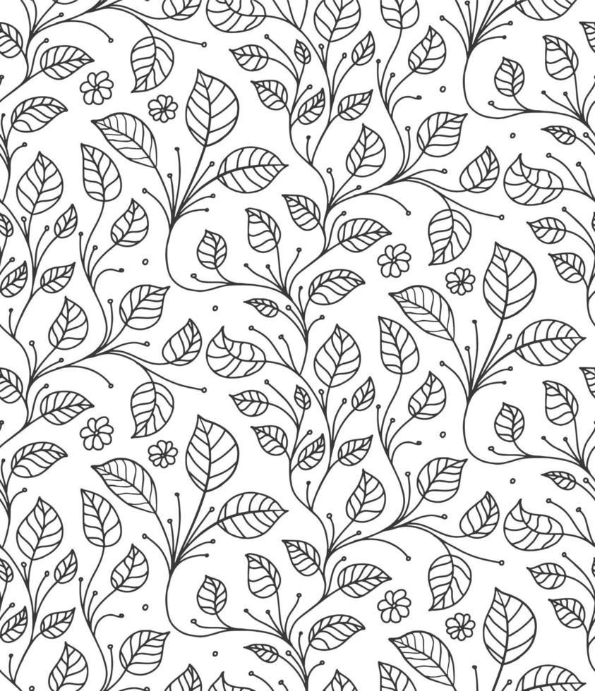Leaf pattern vector background. Textile decor ornament. Seamless texture retro design. Print flower pattern.