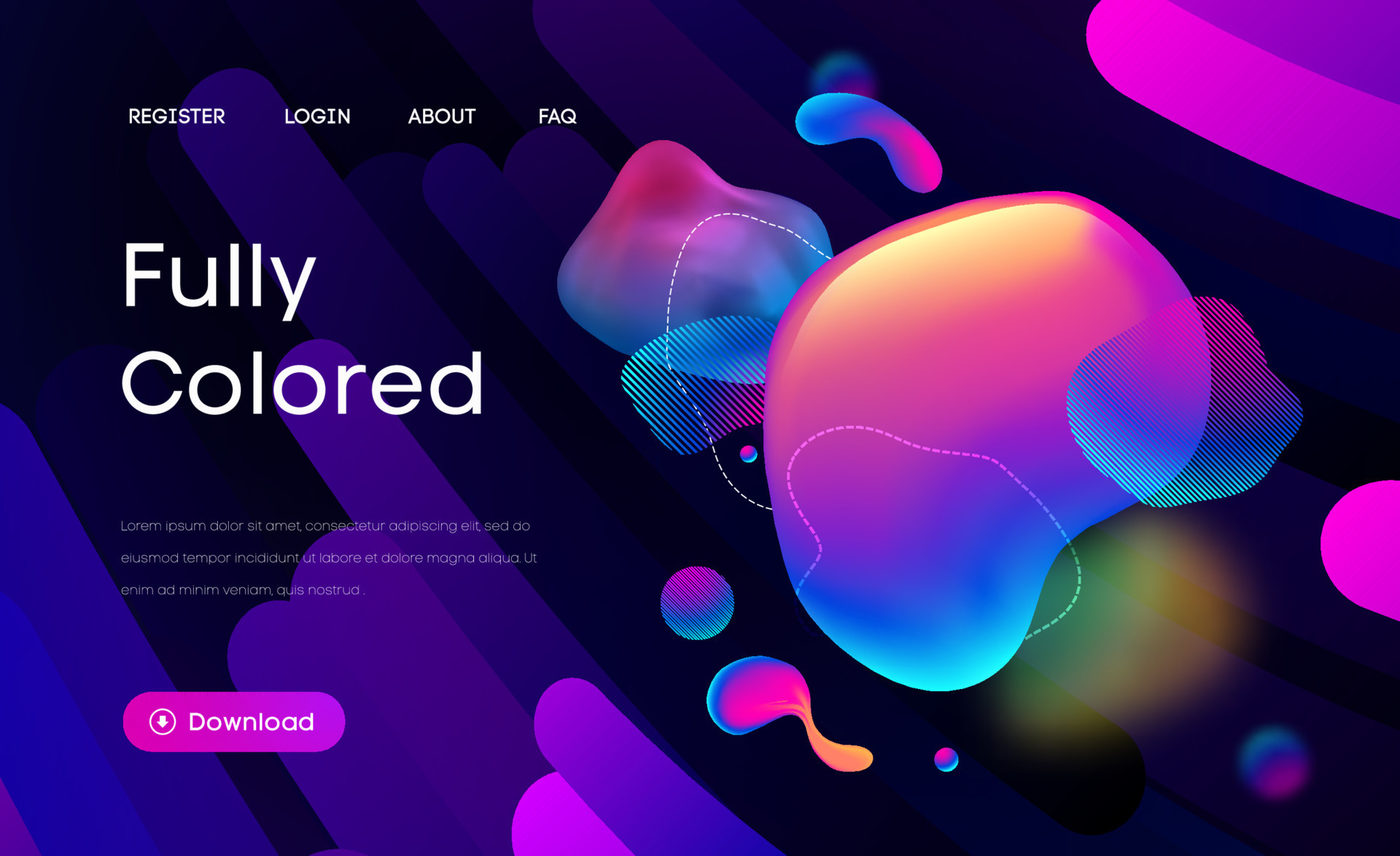 Purple liquid background in 3d style Web design liquid color business