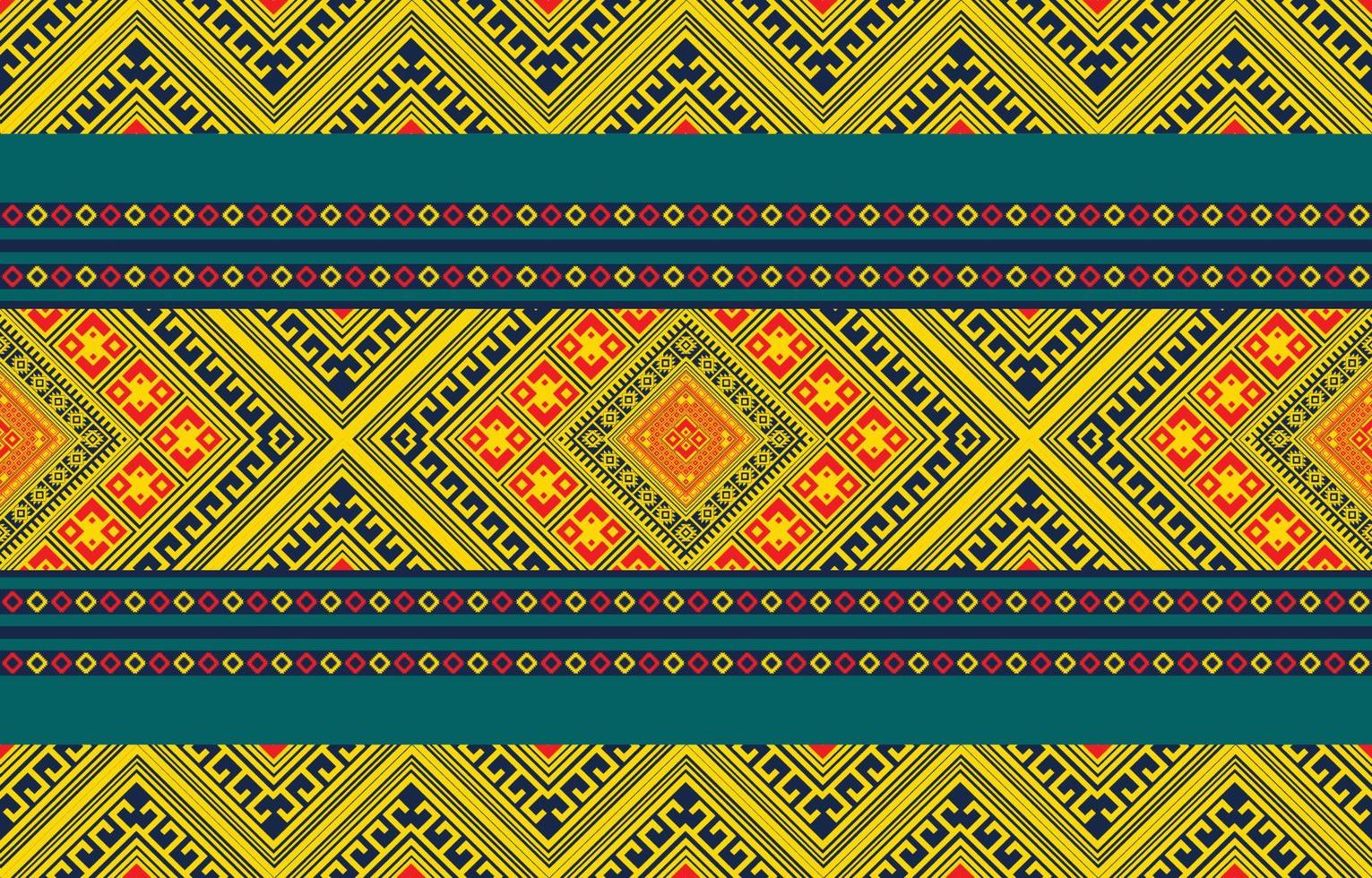 diseño tradicional geométrico étnico oriental ikat de patrones sin fisuras para fondo, alfombra, papel pintado, ropa, envoltura, batik, tela, ilustración vectorial. estilo de bordado vector