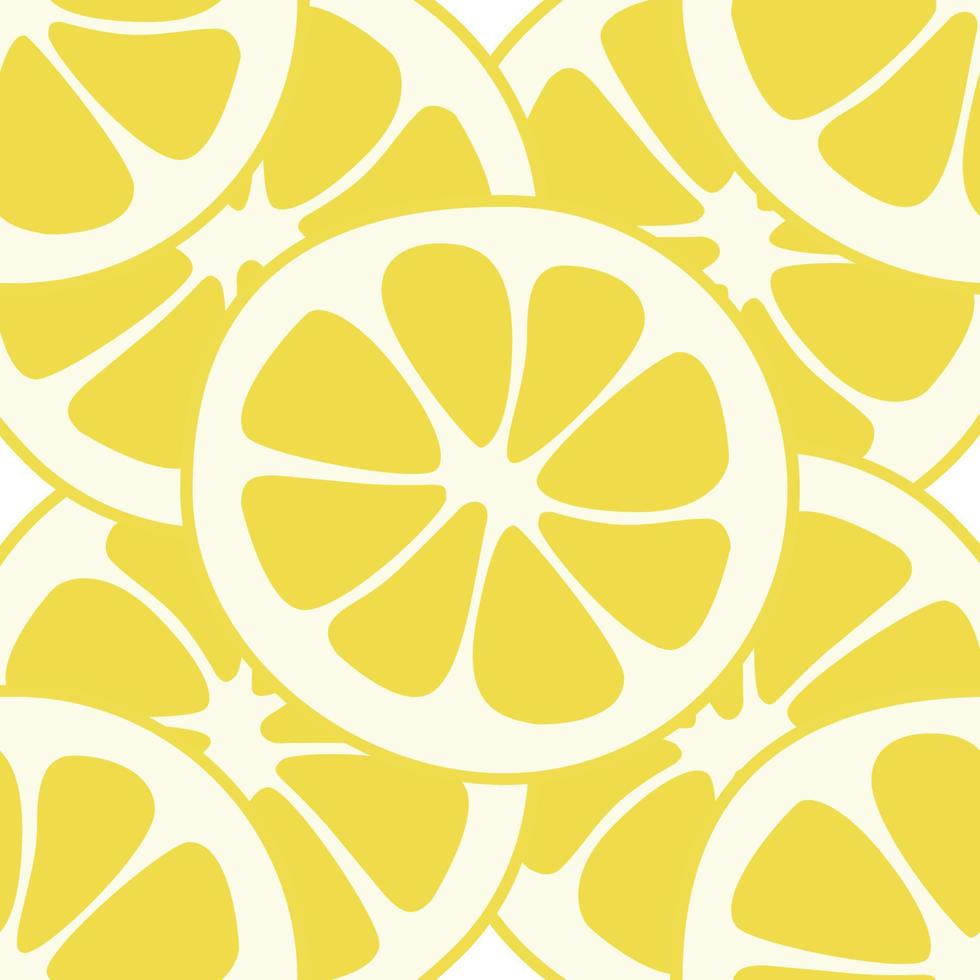 Seamless lemon slices pattern vector. Lemon slices on table handdrawn pattern. vector