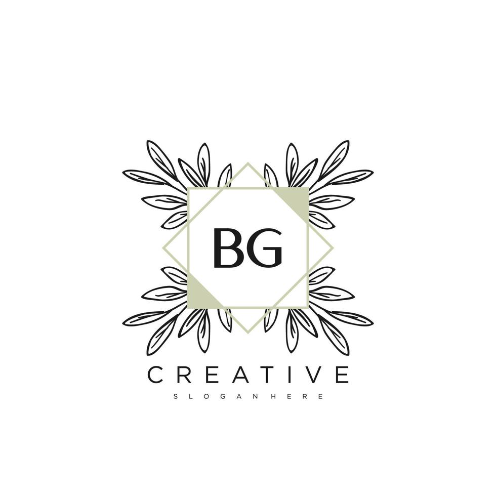 BG Initial Letter Flower Logo Template Vector premium vector art