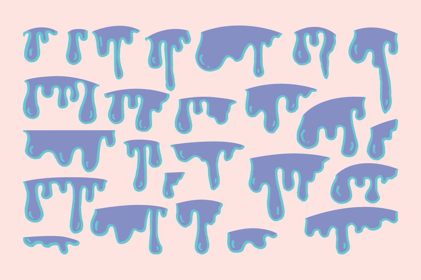 Paint Drip Vector doodle Art Icons