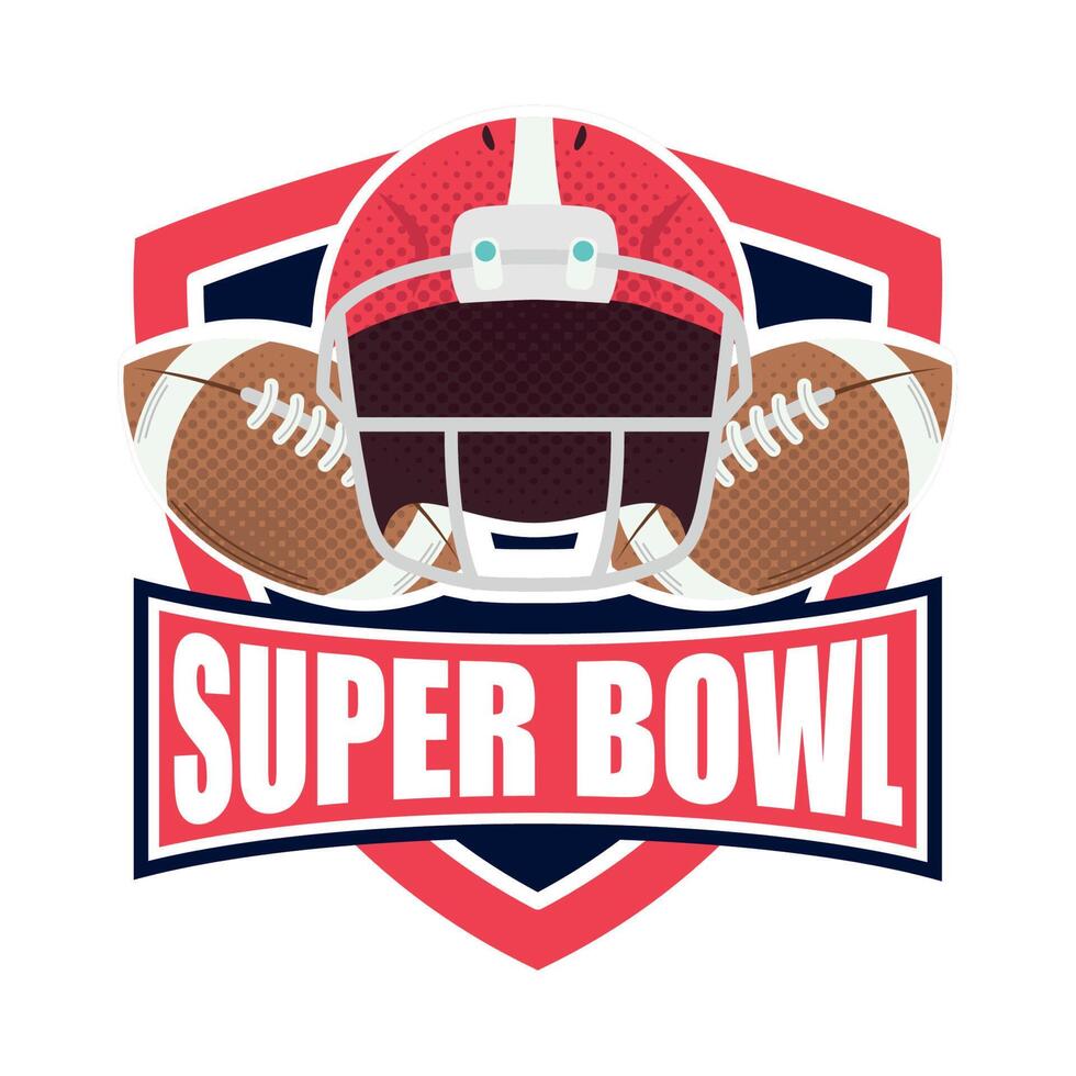 supper bowl helmet emblem vector