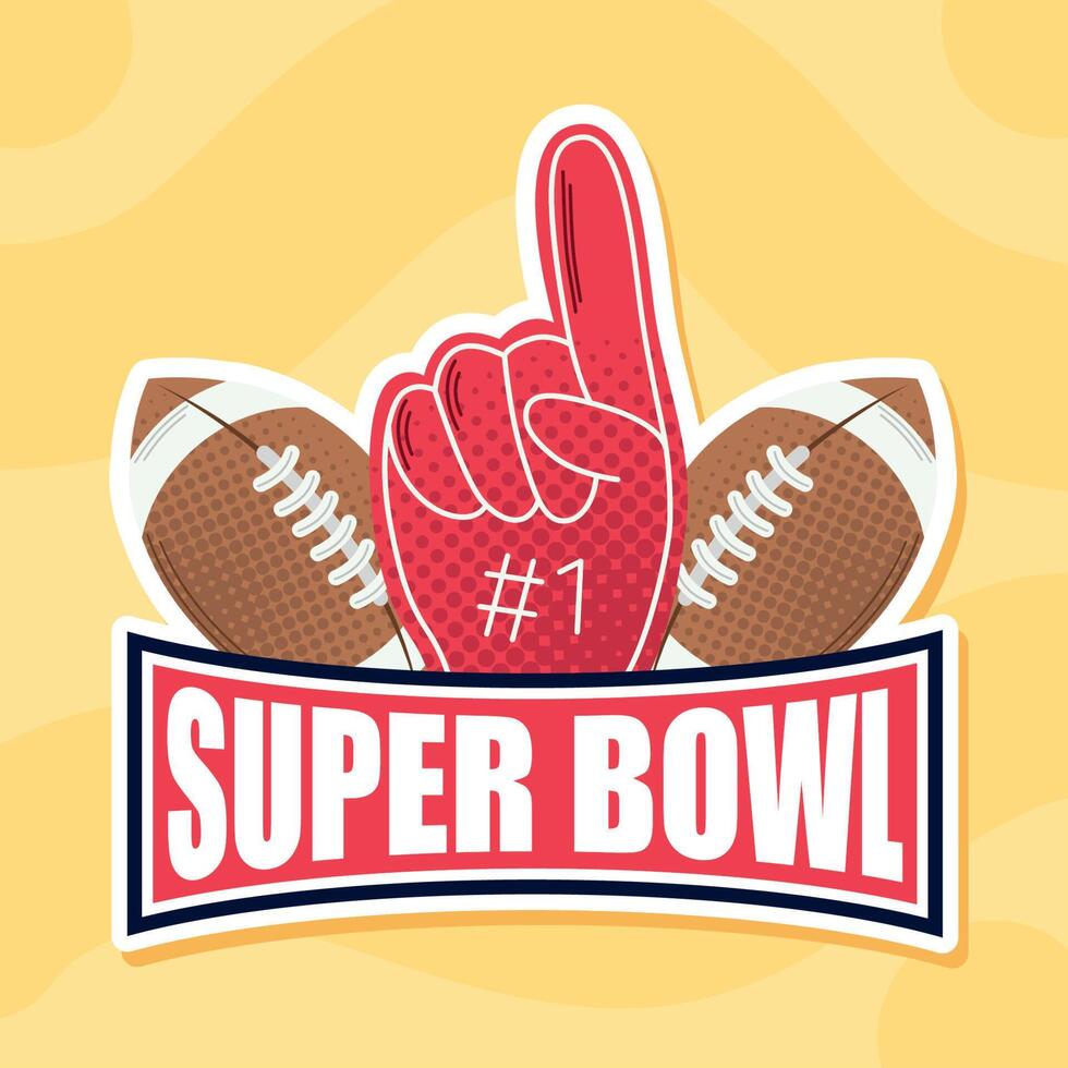 super bowl balloons and glove vector