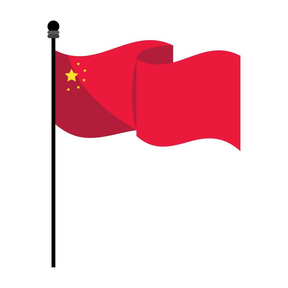china flag in pole vector