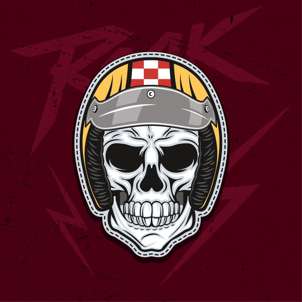motorcycle skull patch vector