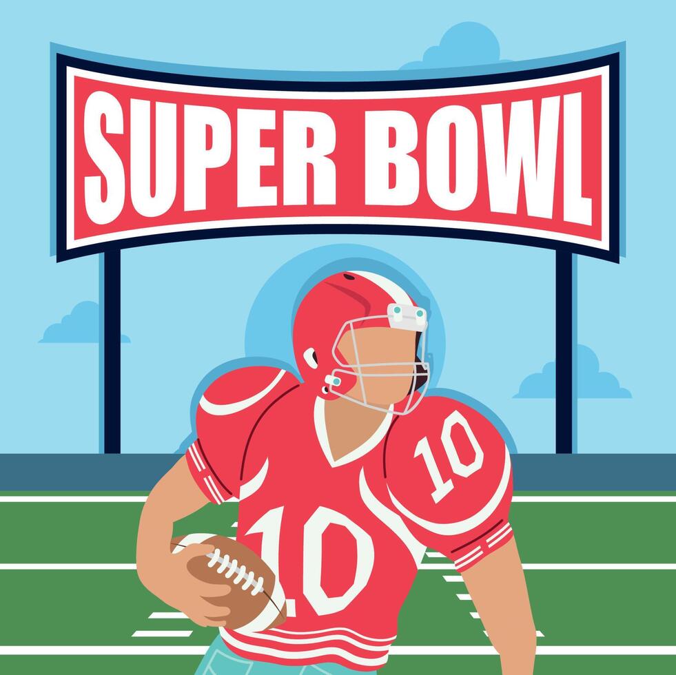 supper bowl player vector