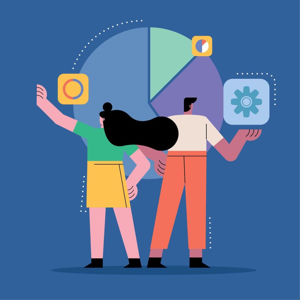 Innovative couple with statistics vector