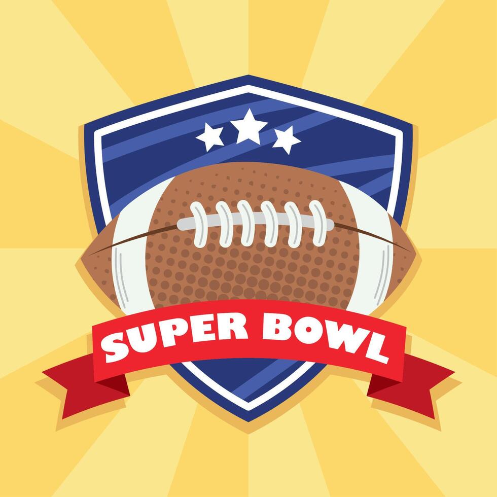 supper bowl ball emblem vector