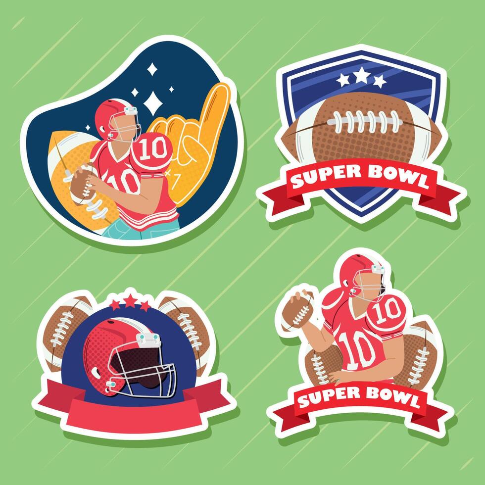 four super bowl emblems vector