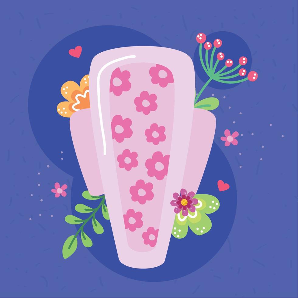 hygienic towel and flowers vector