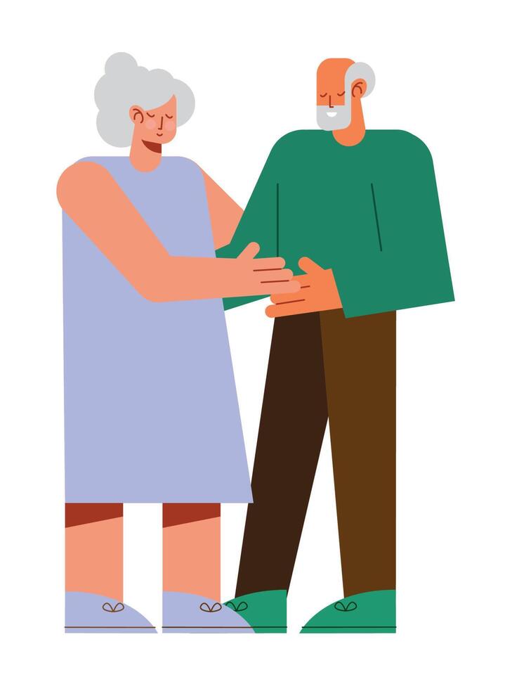 old lovers couple vector