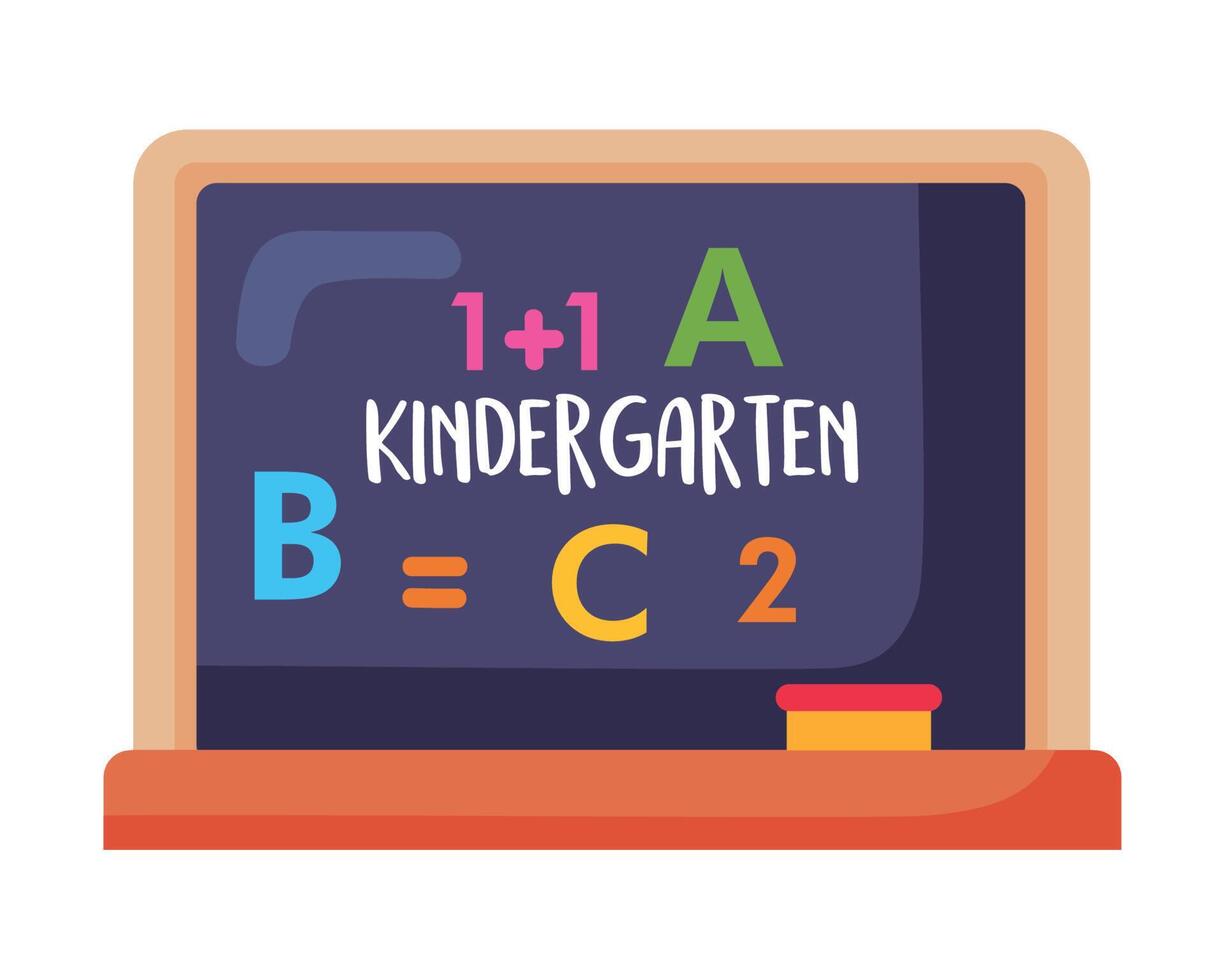 kindergarten lettering in chalkboard vector