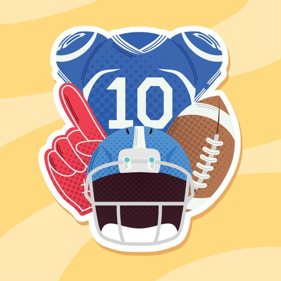 american football helmet and equipment vector