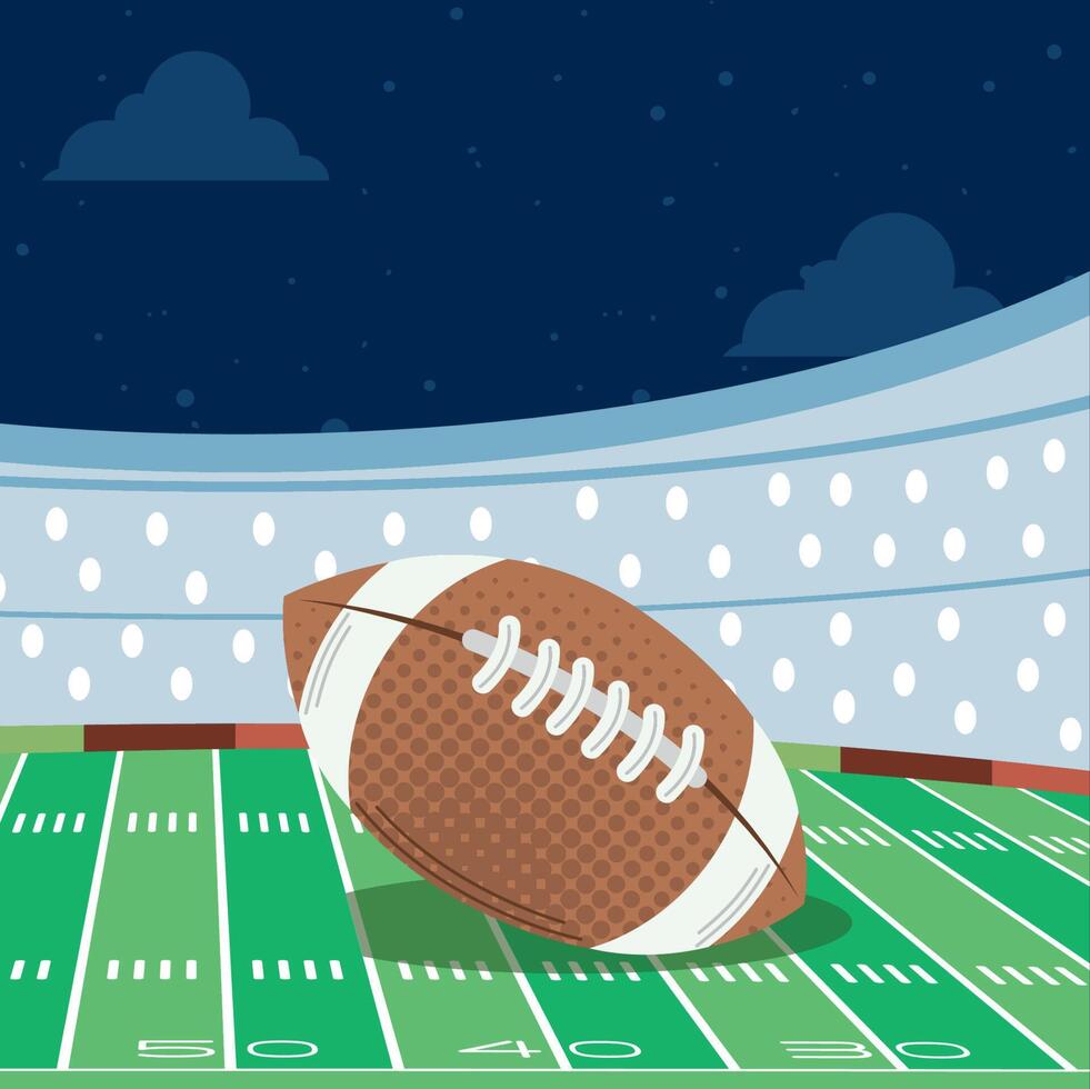 american football stadium with balloon vector