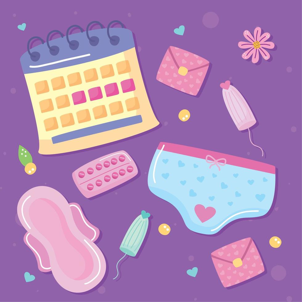 calendario de menstruación con patrón vector