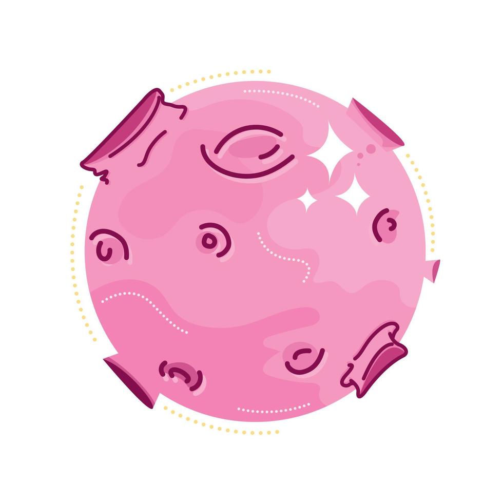 pink space planet vector