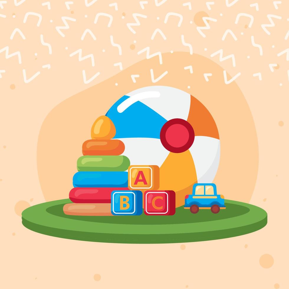 balloon and toys vector