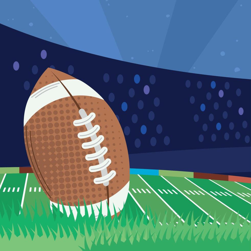 american football balloon in stadium vector