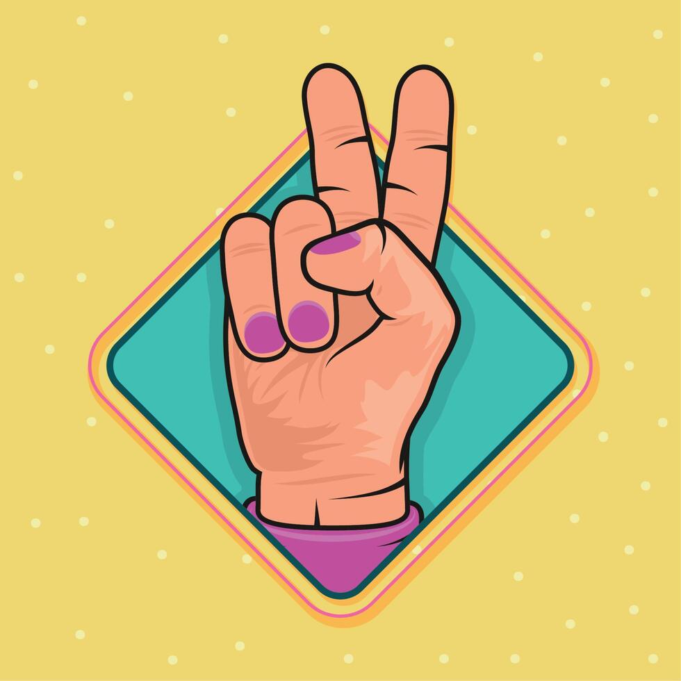 hand peace and love vector