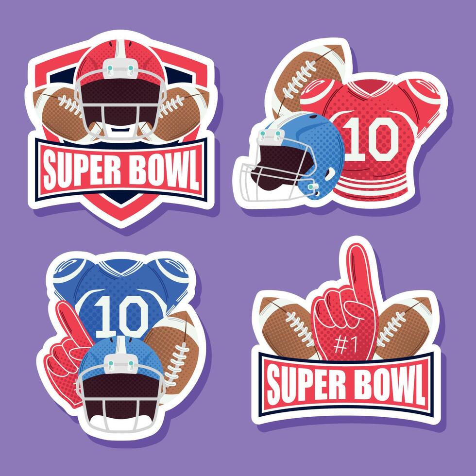 super bowl game emblems vector