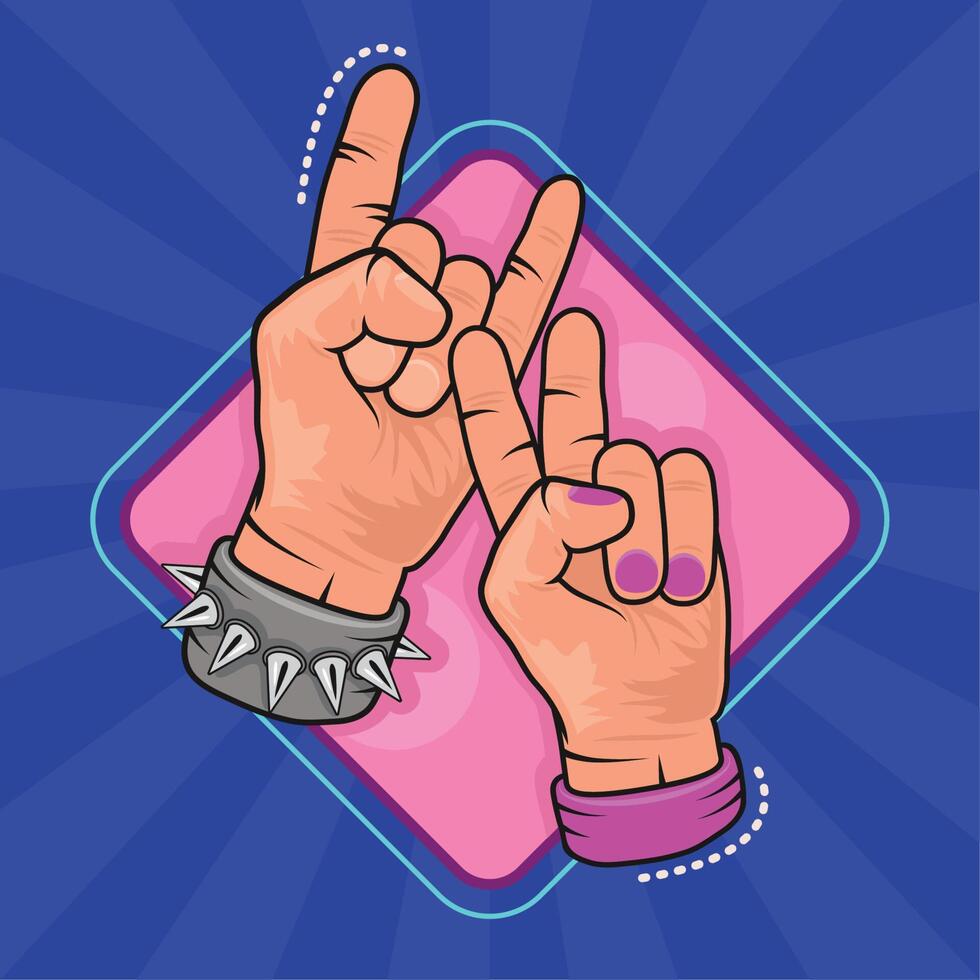 hands symbols patches vector